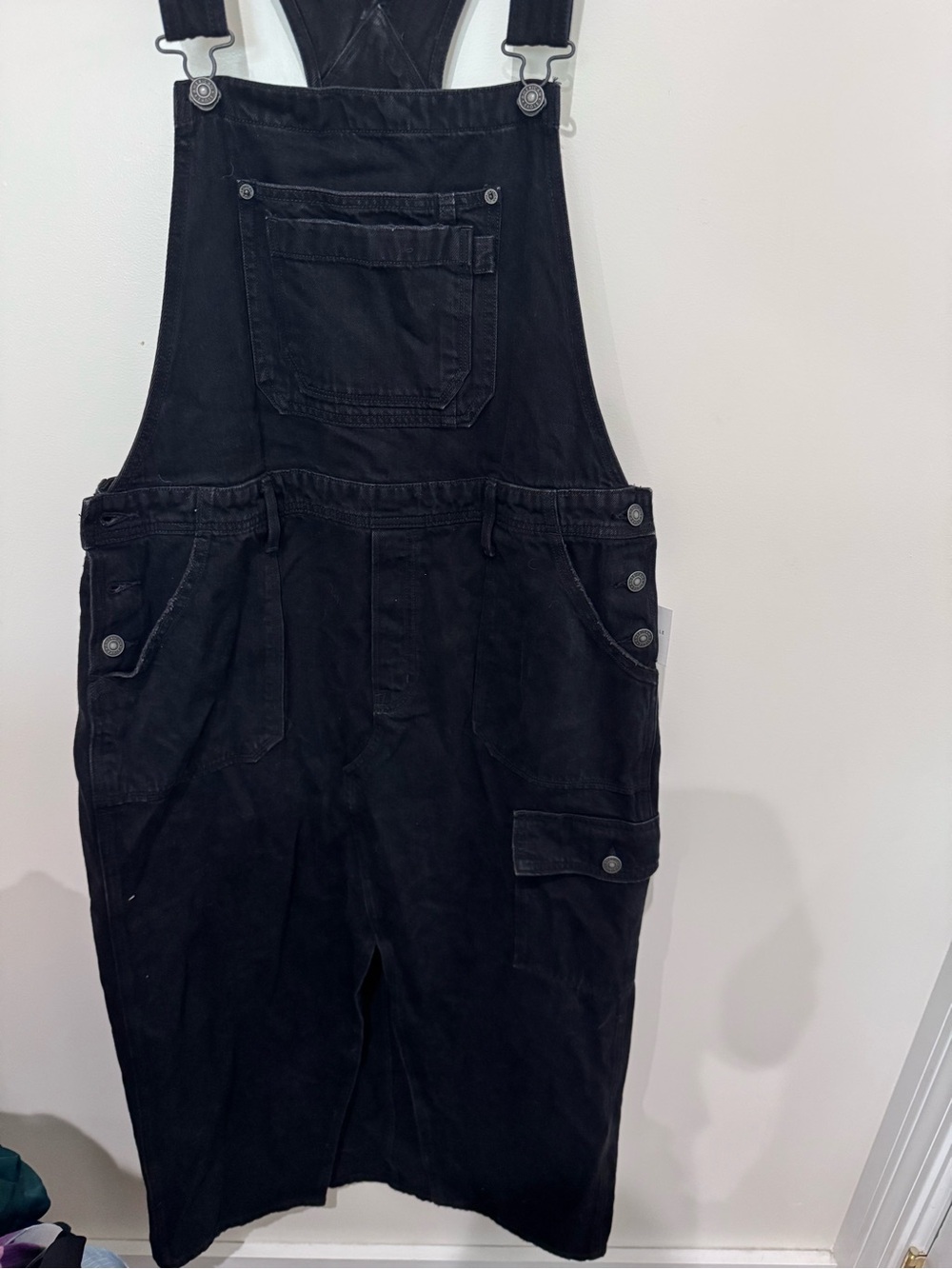 American Eagle Outfitters Black Denim Overall Dress